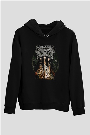 Hecate Enthroned Baskılı Unisex Siyah Kapüşonlu Sweatshirt