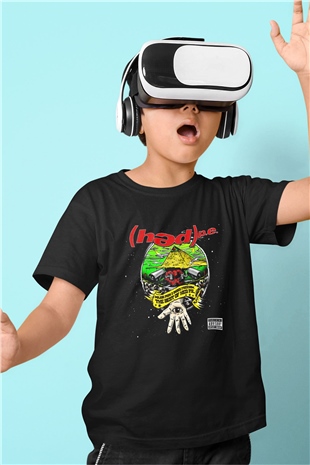 Hed PE Baskılı Siyah Unisex Çocuk Tişört