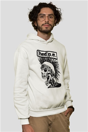Hed PE Beyaz Unisex Kapşonlu Sweatshirt