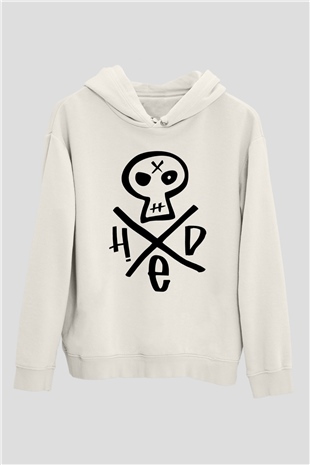 Hed PE Beyaz Unisex Kapşonlu Sweatshirt