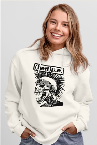 Hed PE Beyaz Unisex Kapşonlu Sweatshirt