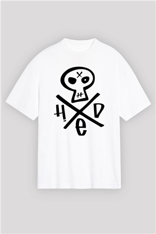 Hed PE Beyaz Unisex Oversize Tişört T-Shirt