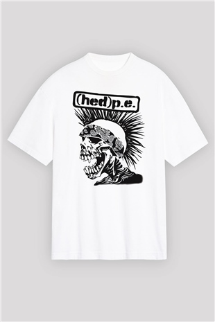 Hed PE Beyaz Unisex Oversize Tişört T-Shirt