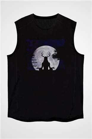 Heilung Baskılı Unisex Siyah Kolsuz Tişört - Tshirt