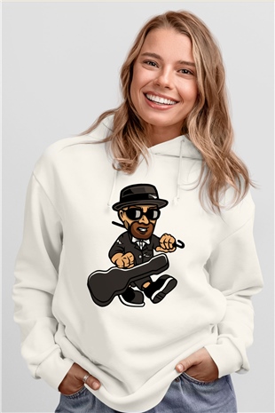 Heisenberg Gentleman Baskılı Unisex Beyaz Hoodie