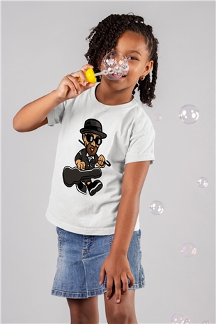 Heisenberg Gentleman Baskılı Unisex Beyaz Çocuk Tişört