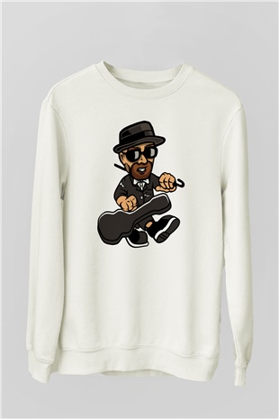 Heisenberg Gentleman Baskılı Unisex Beyaz Sweatshirt