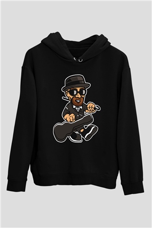 Heisenberg Gentleman Baskılı Unisex Siyah Hoodie