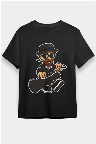 Heisenberg Gentleman Baskılı Unisex Siyah Tişört