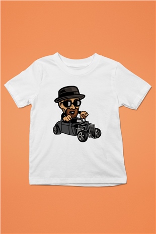 Heisenberg Hotrod Baskılı Unisex Beyaz Çocuk Tişört