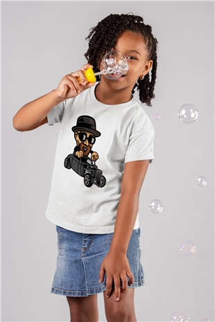 Heisenberg Hotrod Baskılı Unisex Beyaz Çocuk Tişört