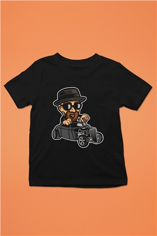 Heisenberg Hotrod Baskılı Unisex Siyah Çocuk Tişört