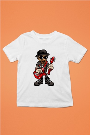 Heisenberg Rockstar Baskılı Unisex Beyaz Çocuk Tişört