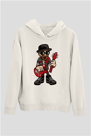 Heisenberg Rockstar Baskılı Unisex Beyaz Hoodie