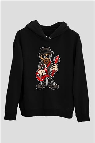 Heisenberg Rockstar Baskılı Unisex Siyah Hoodie