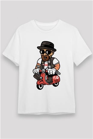 Heisenberg Scooter Baskılı Unisex Beyaz Tişört