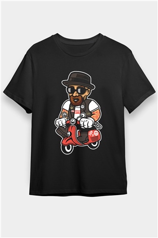 Heisenberg Scooter Baskılı Unisex Siyah Tişört