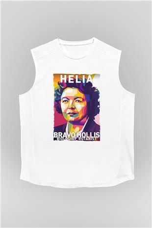 Helia Bravo Hollis Baskılı Unisex Kolsuz Beyaz Tişört - Tshirt