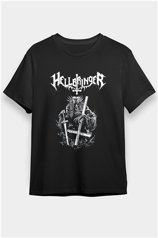 Hellbringer Baskılı Unisex Siyah Tişört - Tshirt