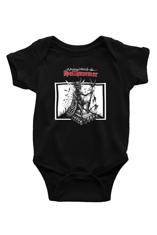 Hellhammer Baskılı Siyah Bebek Body - Zıbın