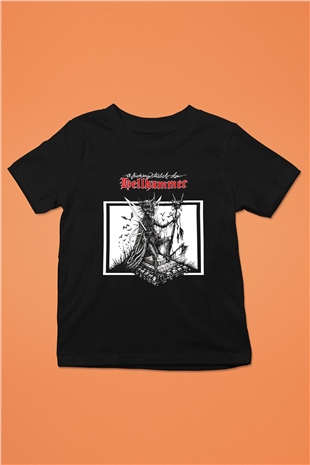 Hellhammer Baskılı Siyah Unisex Çocuk Tişört