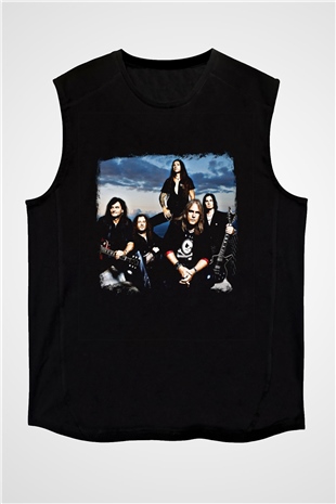 Helloween Baskılı Unisex Siyah Kolsuz Tişört