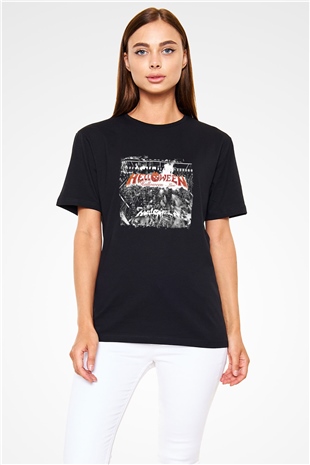 Helloween Baskılı Unisex Siyah Tişört