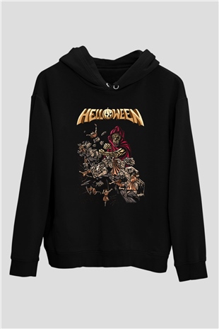 Helloween Siyah Unisex Kapüşonlu Sweatshirt