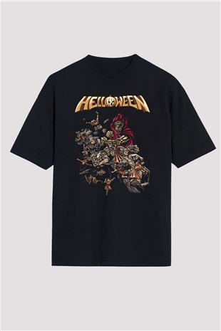 Helloween Siyah Oversize Tişört Oversize T-shirt - TişörtFabrikası