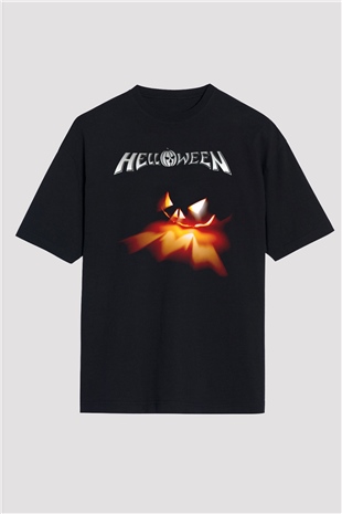 Helloween Siyah Oversize Tişört Oversize T-shirt - TişörtFabrikası
