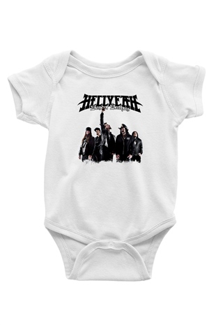 Hellyeah Baskılı Unisex Beyaz Bebek Body - Zıbın