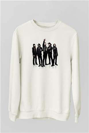 Hellyeah Baskılı Unisex Beyaz Sweatshirt