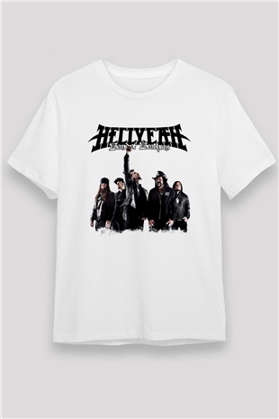 Hellyeah Baskılı Unisex Beyaz Tişört