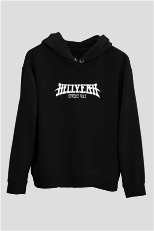 Hellyeah Baskılı Unisex Siyah Hoodie