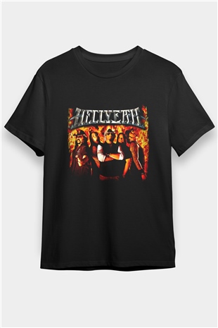 Hellyeah Baskılı Unisex Siyah Tişört