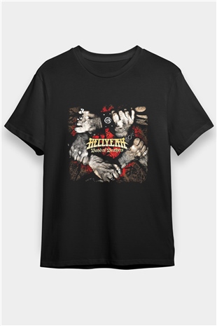 Hellyeah Baskılı Unisex Siyah Tişört