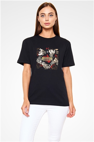 Hellyeah Baskılı Unisex Siyah Tişört