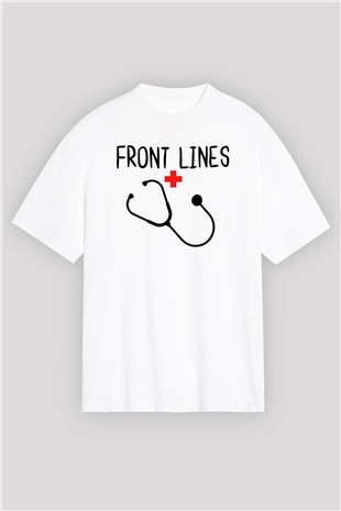 Hemşire Beyaz Oversize Tişört Oversize T-shirt - TişörtFabrikası