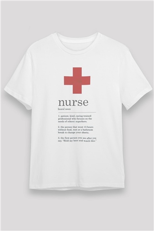 Hemşire Beyaz Unisex Tişört T-Shirt - TişörtFabrikası