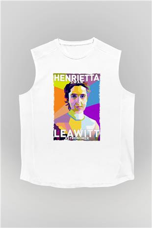 Henrietta Swan Leavitt Baskılı Unisex Kolsuz Beyaz Tişört - Tshirt
