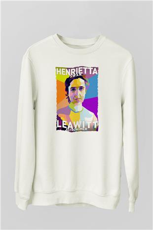 Henrietta Swan Leavitt Baskılı Unisex Ekru Sweatshirt