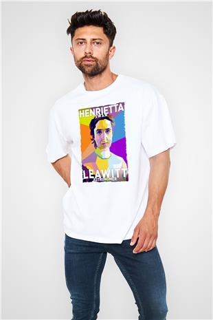 Henrietta Swan Leavitt Baskılı Unisex Oversize Beyaz Tişört - Tshirt