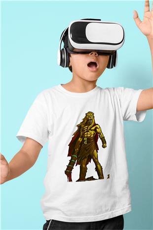 Herkül Baskılı Beyaz Unisex Beyaz Çocuk Tişört - Tshirt