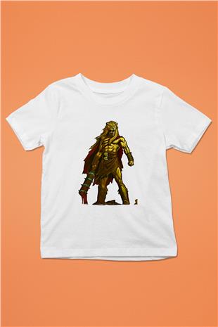 Herkül Baskılı Beyaz Unisex Beyaz Çocuk Tişört - Tshirt