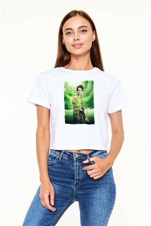 Heroes Beyaz  Crop Top Tişört