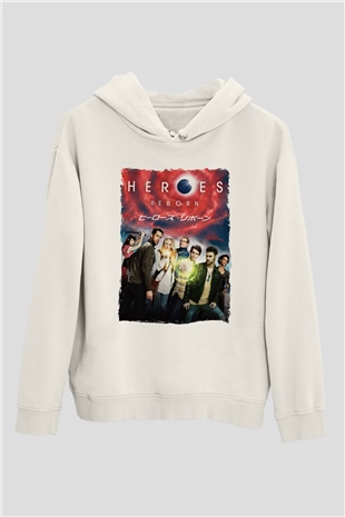 Heroes Beyaz Unisex Hoodie
