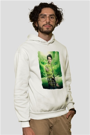 Heroes Beyaz Unisex Hoodie
