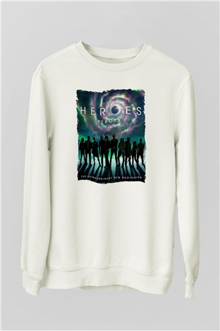 Heroes Beyaz Unisex Sweatshirt