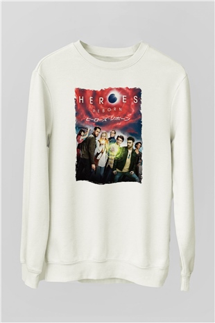 Heroes Beyaz Unisex Sweatshirt