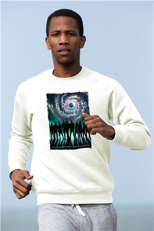Heroes Beyaz Unisex Sweatshirt